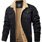 Ethan | Men’s Sherpa-Lined Canvas Trucker Jacket with Fleece Collar