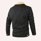 Ethan | Men’s Sherpa-Lined Canvas Trucker Jacket with Fleece Collar