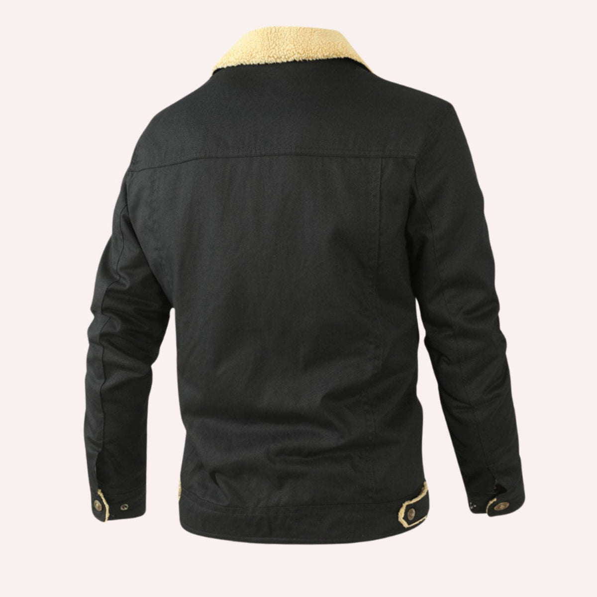 Ethan | Men’s Sherpa-Lined Canvas Trucker Jacket with Fleece Collar