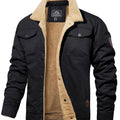 Wyatt | Men’s Contrast Sherpa-Lined Canvas Trucker Jacket