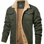 Wyatt | Men’s Contrast Sherpa-Lined Canvas Trucker Jacket