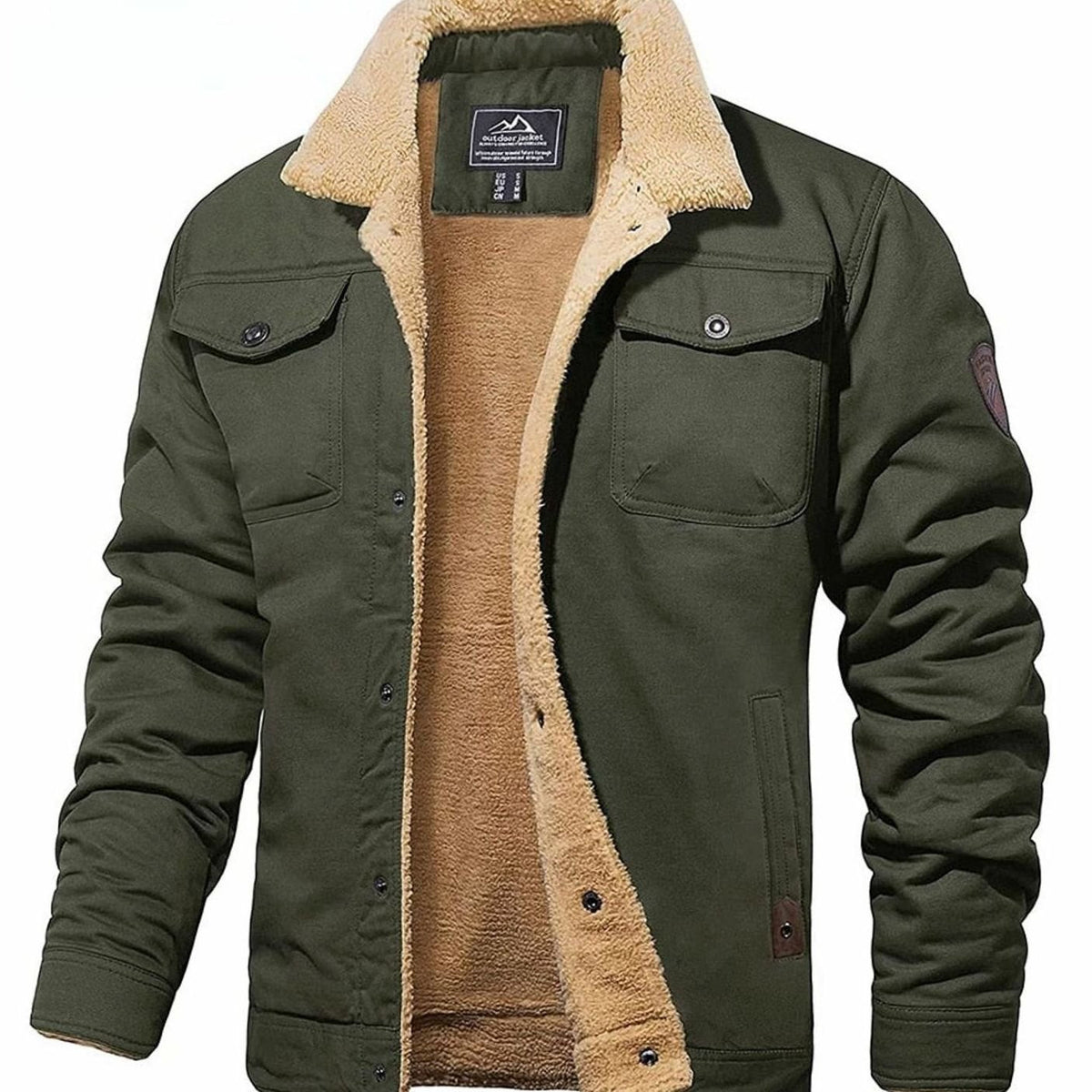 Wyatt | Men’s Contrast Sherpa-Lined Canvas Trucker Jacket