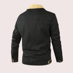 Wyatt | Men’s Contrast Sherpa-Lined Canvas Trucker Jacket