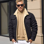 Wyatt | Men’s Contrast Sherpa-Lined Canvas Trucker Jacket