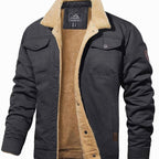 Wyatt | Men’s Contrast Sherpa-Lined Canvas Trucker Jacket