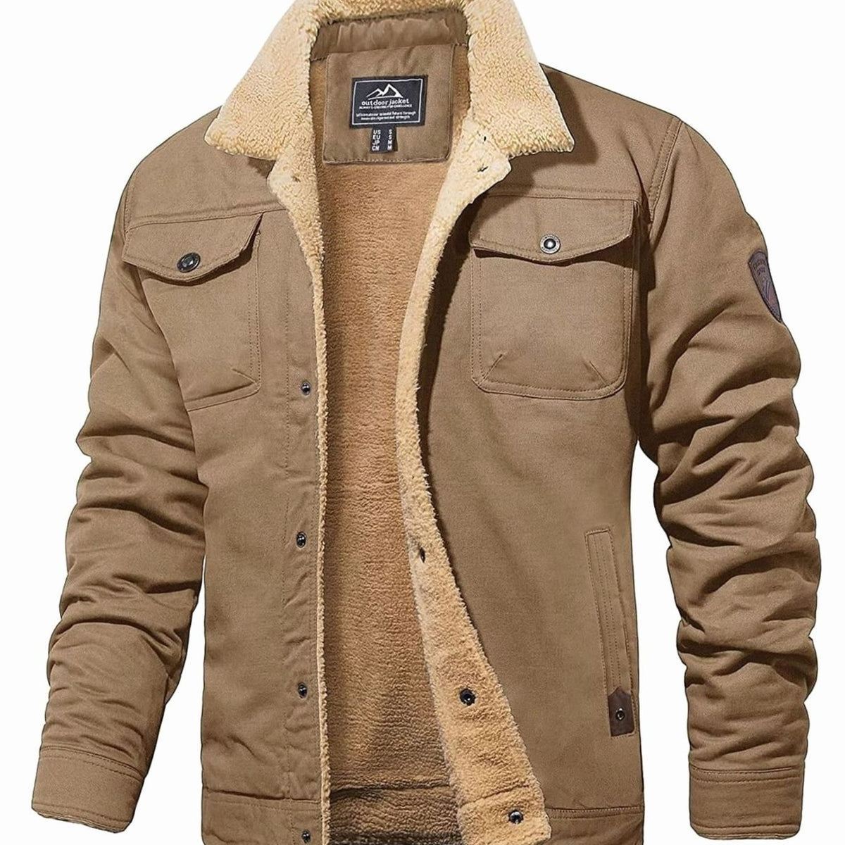 Wyatt | Men’s Contrast Sherpa-Lined Canvas Trucker Jacket