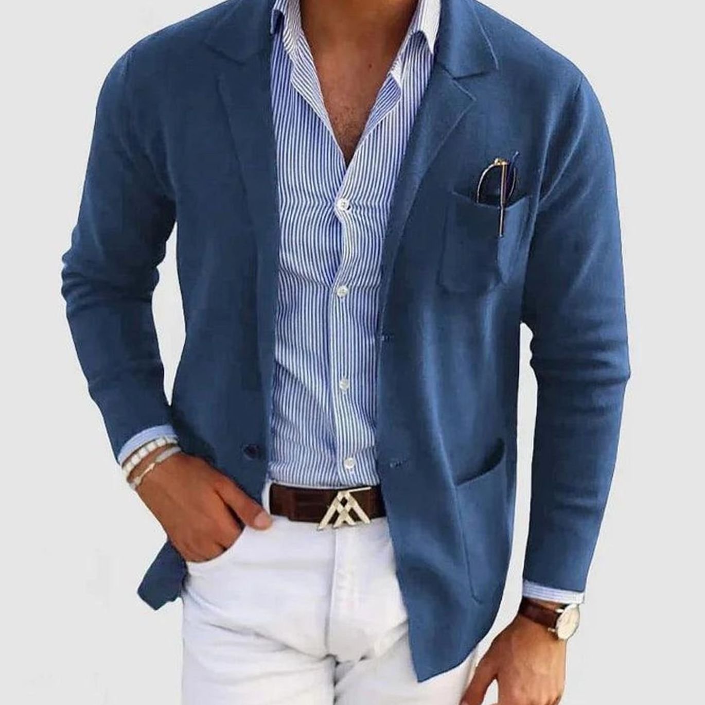 Julian | Men’s Lapel-Collar Fine-Knit Blazer Cardigan