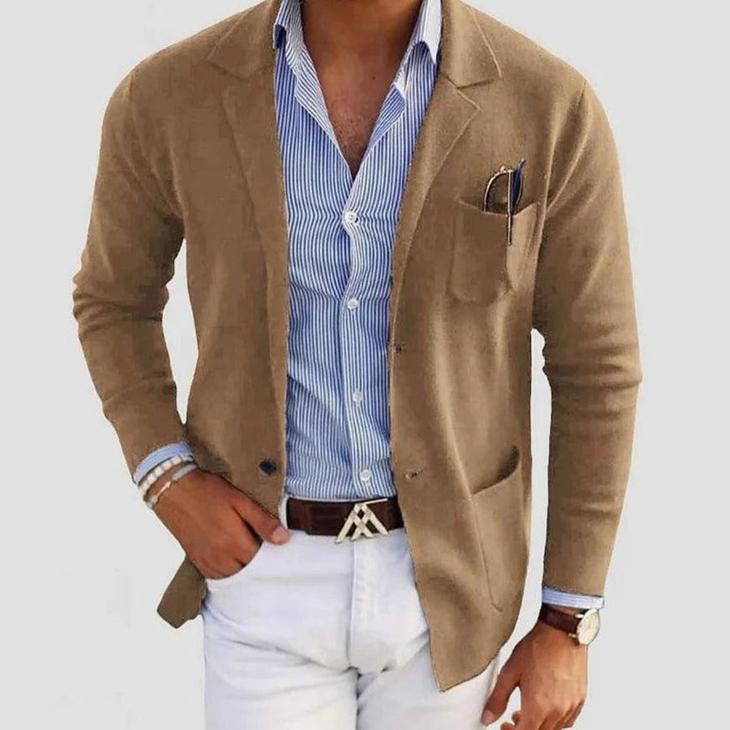 Julian | Men’s Lapel-Collar Fine-Knit Blazer Cardigan