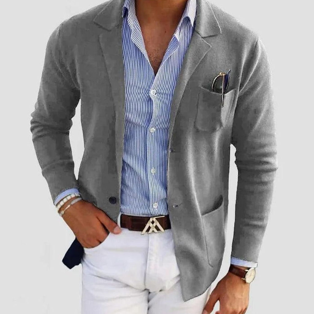 Julian | Men’s Lapel-Collar Fine-Knit Blazer Cardigan