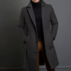 Julian | Men’s Single-Breasted Notched Lapel Wool-Blend Overcoat