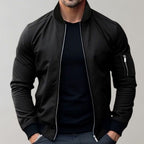 Cole | Men’s Contrast Ribbed Sleeve-Zip Bomber Jacket