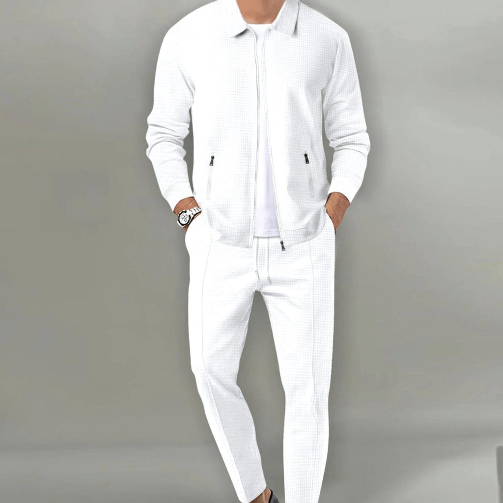 Soren | Men’s Collared Full-Zip Knit Jacket & Tapered Trouser Set