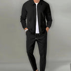 Soren | Men’s Collared Full-Zip Knit Jacket & Tapered Trouser Set