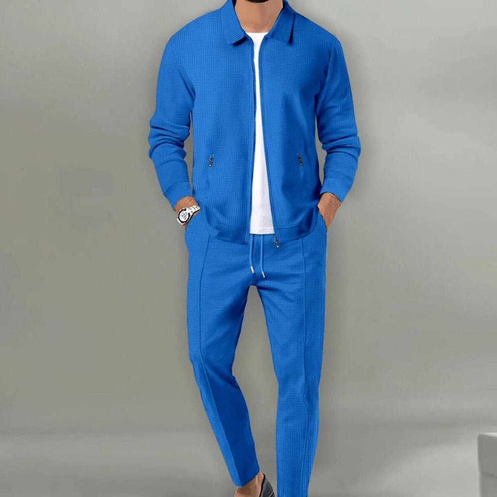 Soren | Men’s Collared Full-Zip Knit Jacket & Tapered Trouser Set