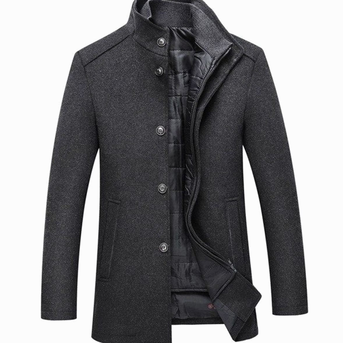 Weston | Men’s Stand-Collar Quilted-Lined Wool-Blend Car Coat