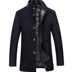 Weston | Men’s Stand-Collar Quilted-Lined Wool-Blend Car Coat