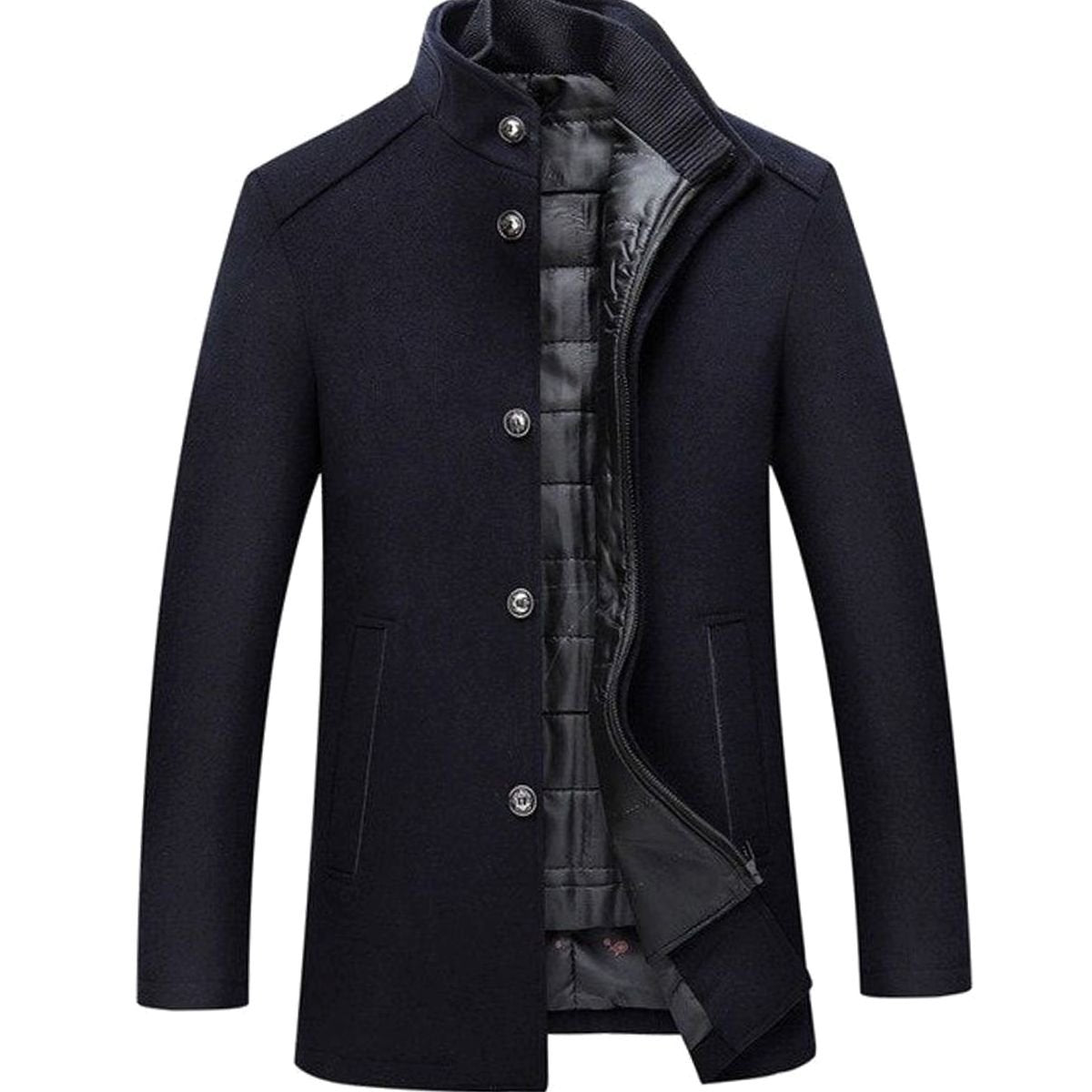 Weston | Men’s Stand-Collar Quilted-Lined Wool-Blend Car Coat