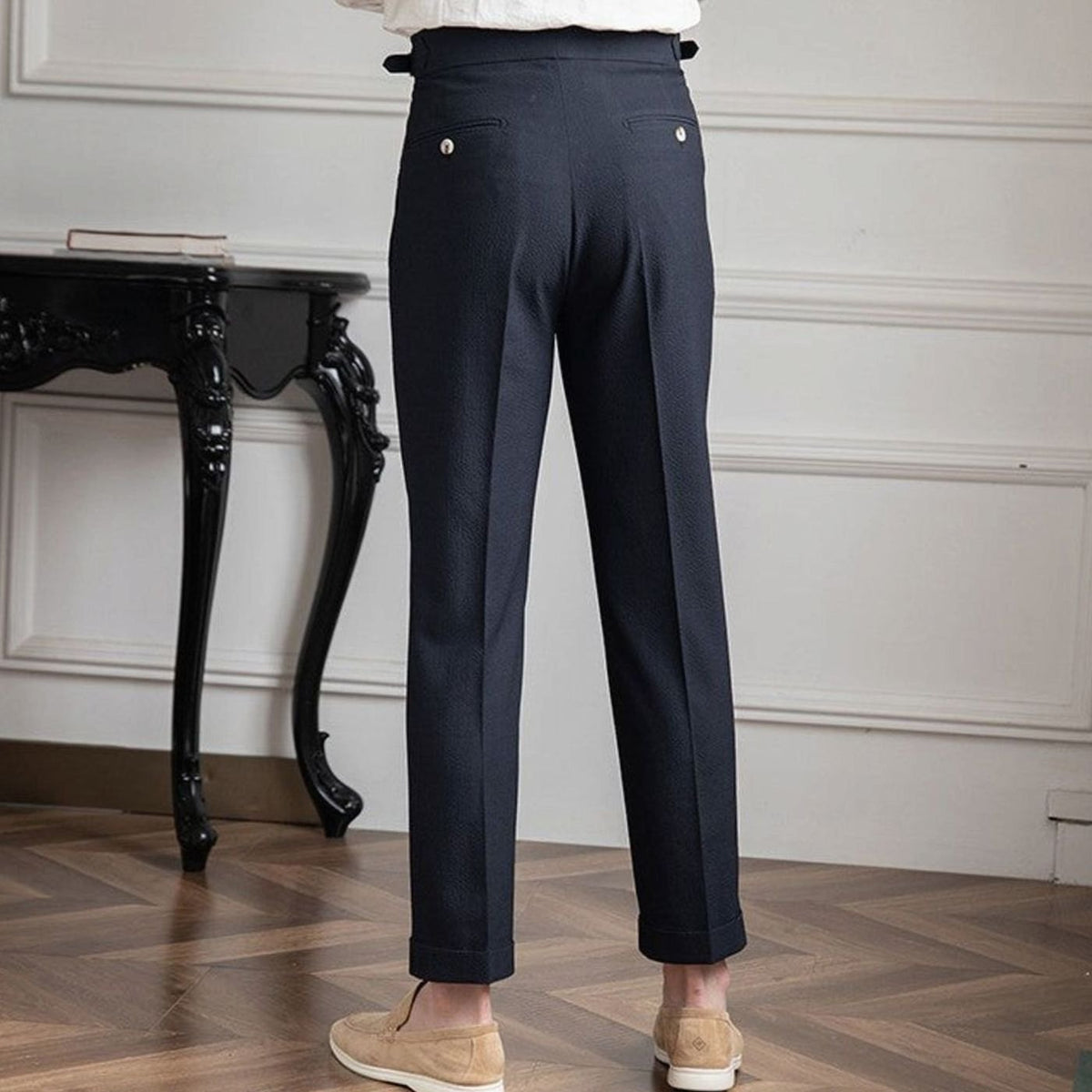 Sterling | Men’s Pleated Side-Adjuster High-Waist Dress Trousers