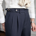 Sterling | Men’s Pleated Side-Adjuster High-Waist Dress Trousers