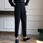 Sterling | Men’s Pleated Side-Adjuster High-Waist Dress Trousers