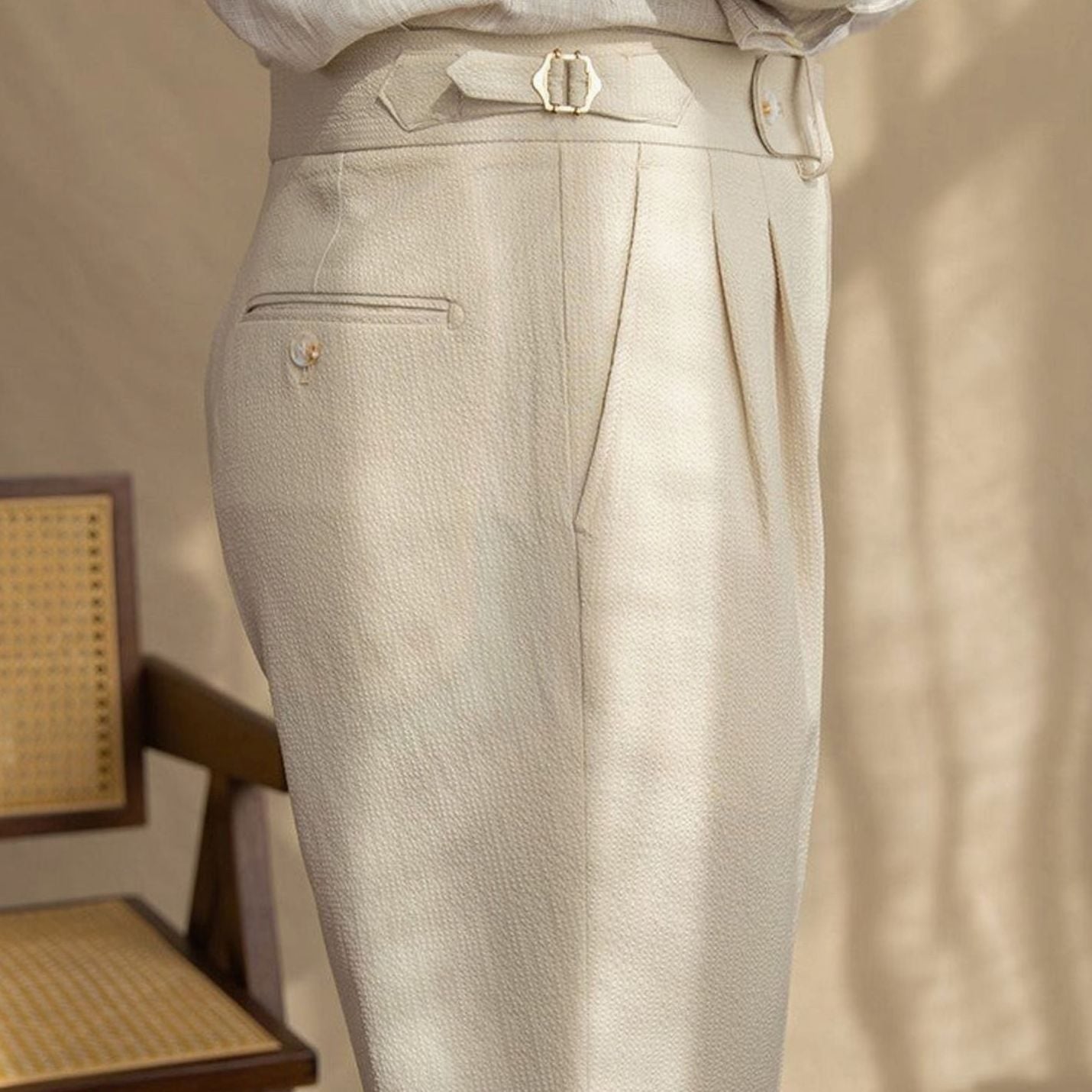 Sterling | Men’s Pleated Side-Adjuster High-Waist Dress Trousers