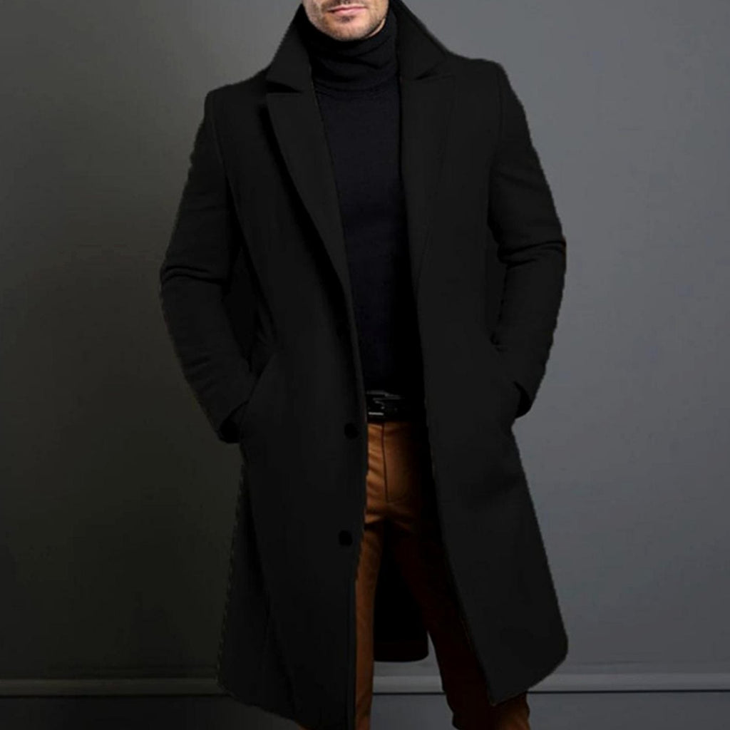 Julian | Men’s Single-Breasted Longline Wool-Blend Overcoat