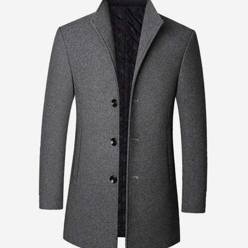 Cedric | Men’s Stand-Collar Quilted-Lined Wool-Blend Coat