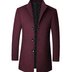 Cedric | Men’s Stand-Collar Quilted-Lined Wool-Blend Coat