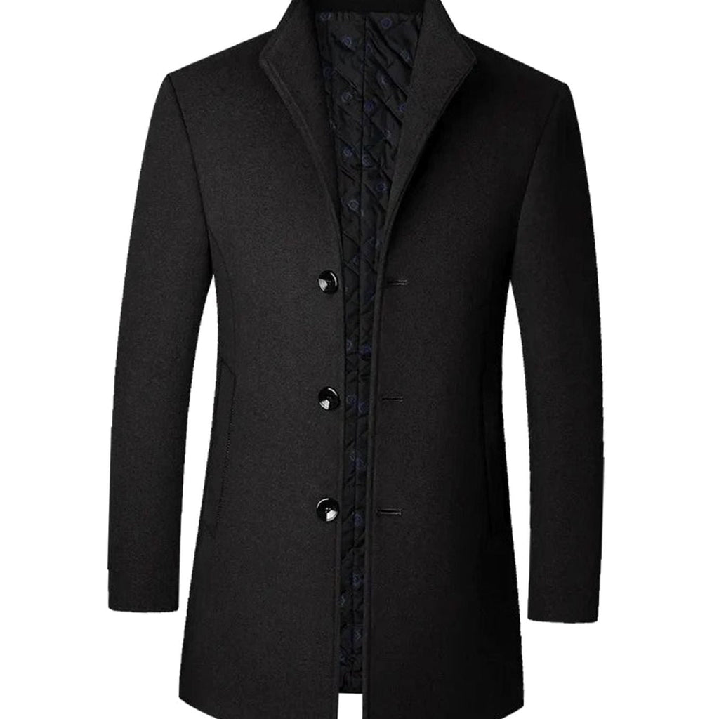 Cedric | Men’s Stand-Collar Quilted-Lined Wool-Blend Coat