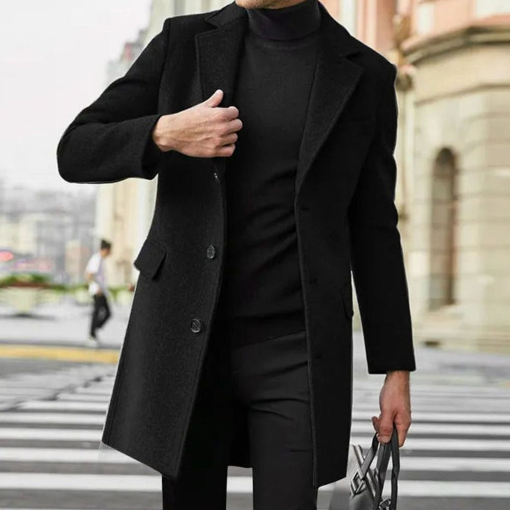 Sterling | Men’s Single-Breasted Tailored Overcoat