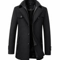 Harrison | Men’s Built-In Zip-Placket Wool-Blend Single-Breasted Coat