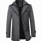 Harrison | Men’s Built-In Zip-Placket Wool-Blend Single-Breasted Coat