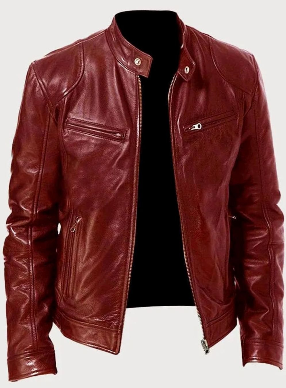 Axel | Men’s Snap-Collar Zip-Pocket Cafe Racer Jacket