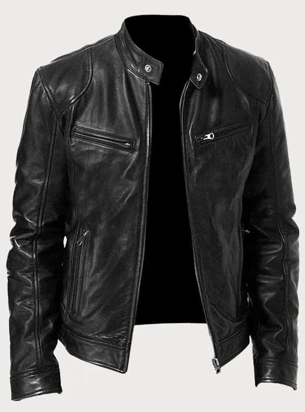 Axel | Men’s Snap-Collar Zip-Pocket Cafe Racer Jacket