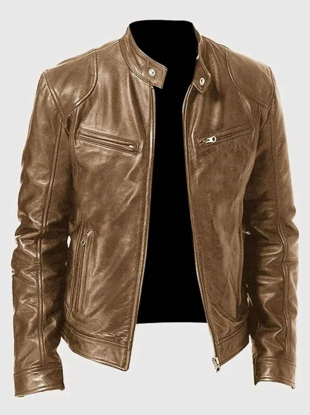 Axel | Men’s Snap-Collar Zip-Pocket Cafe Racer Jacket