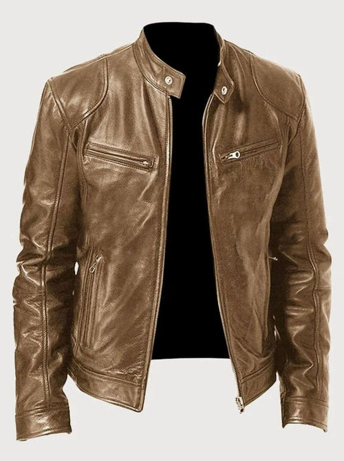 Axel | Men’s Snap-Collar Zip-Pocket Cafe Racer Jacket