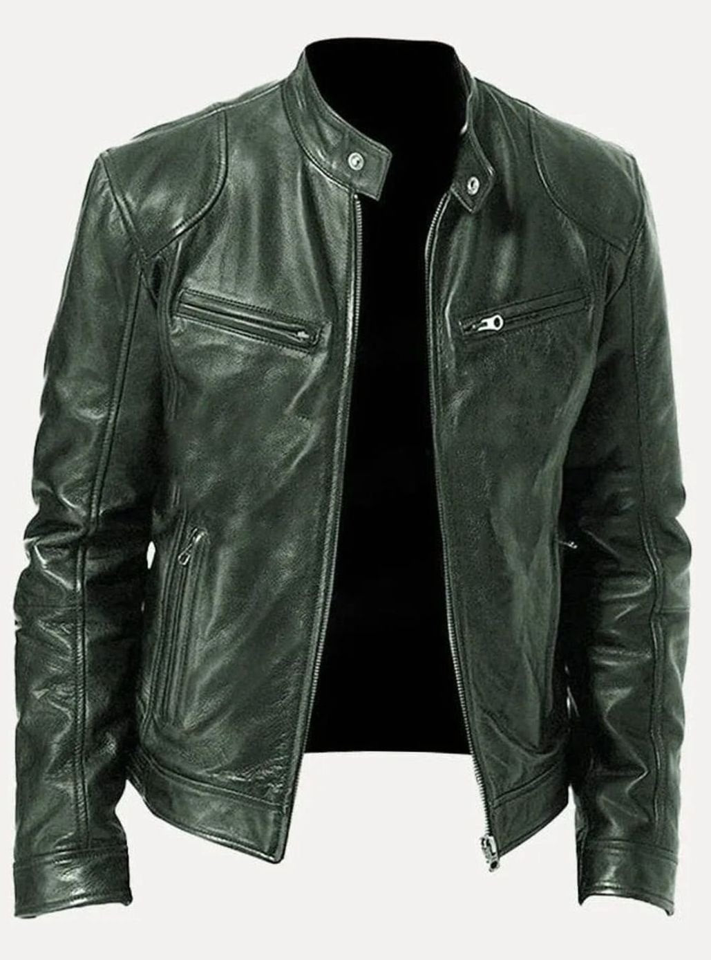 Axel | Men’s Snap-Collar Zip-Pocket Cafe Racer Jacket