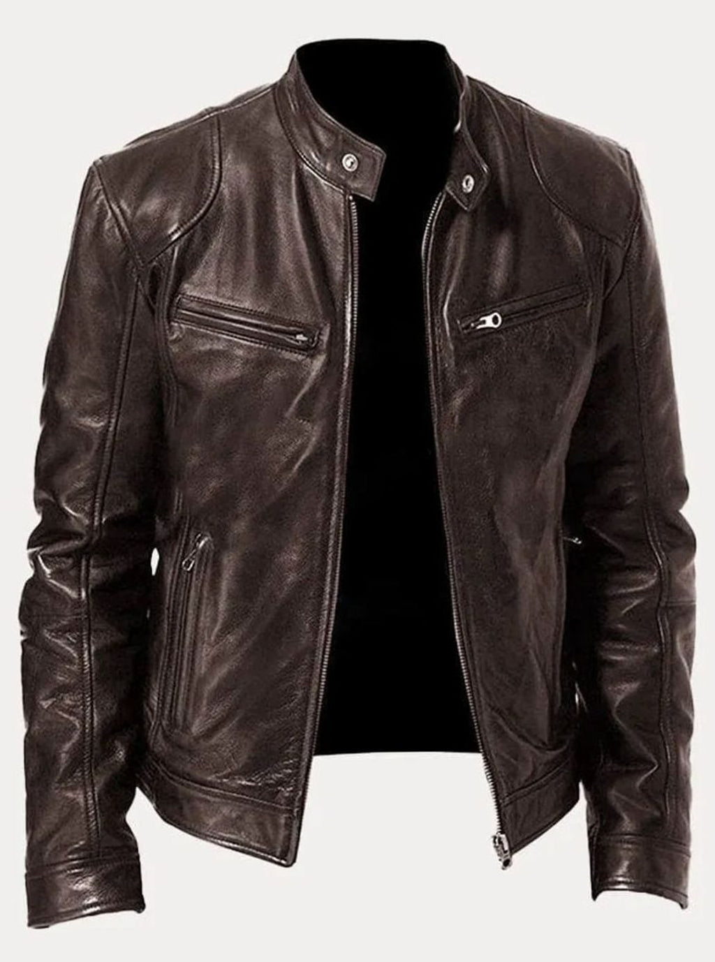 Axel | Men’s Snap-Collar Zip-Pocket Cafe Racer Jacket