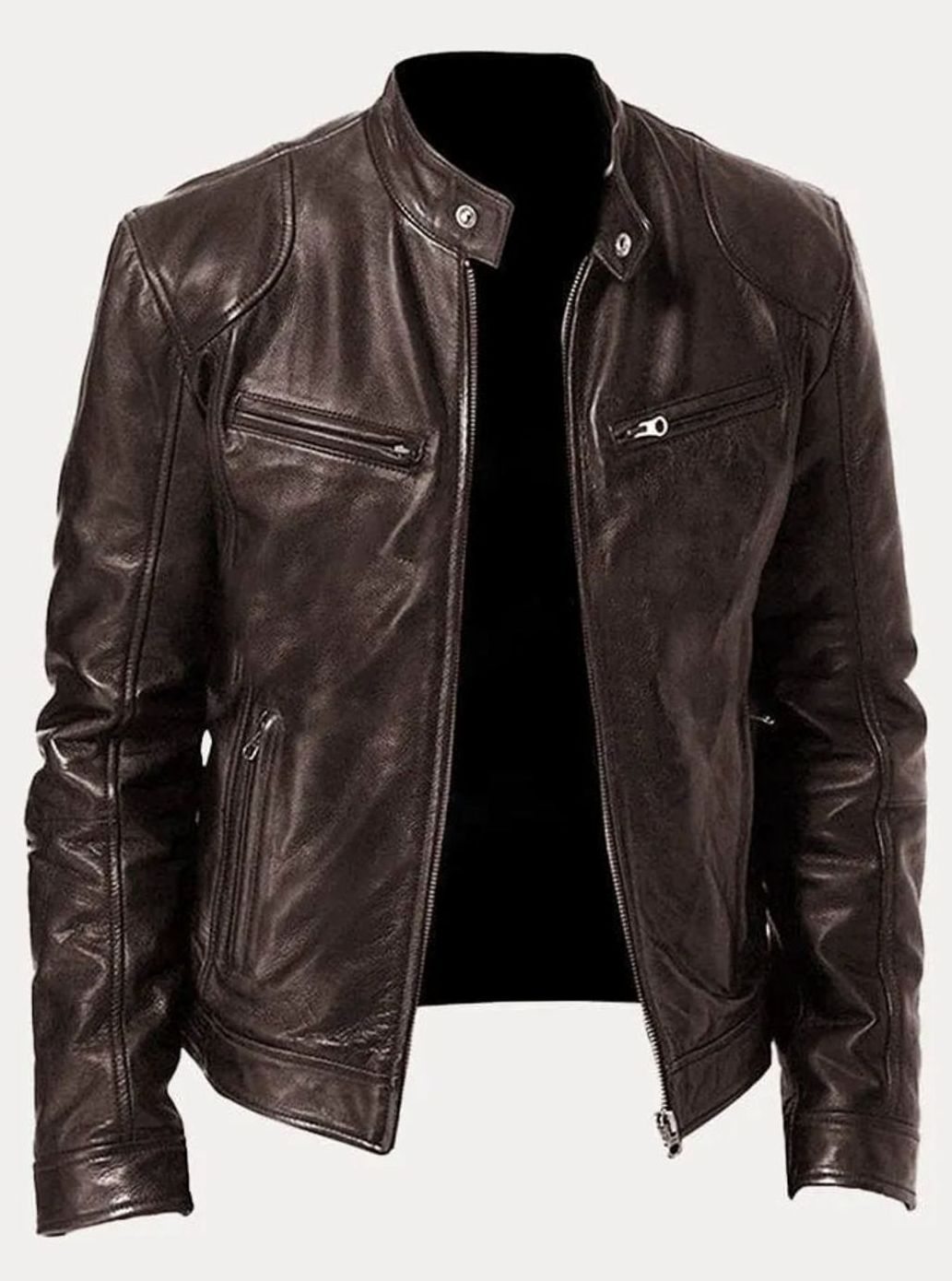 Axel | Men’s Snap-Collar Zip-Pocket Cafe Racer Jacket