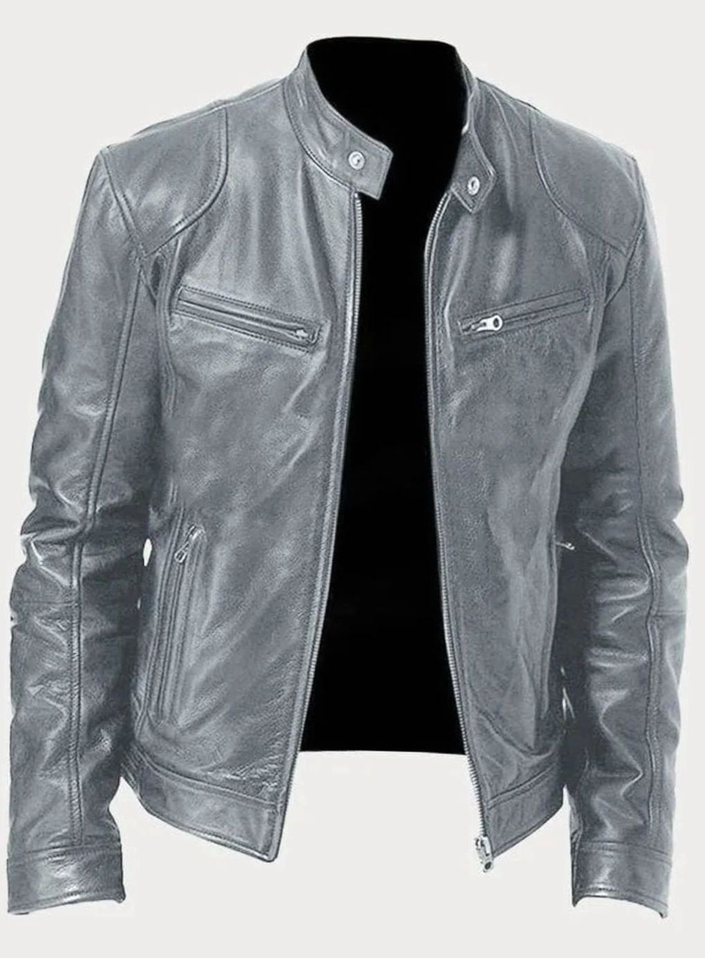 Axel | Men’s Snap-Collar Zip-Pocket Cafe Racer Jacket