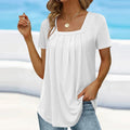 Valina | Pleated Square Neck Top
