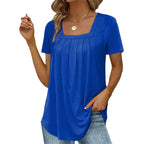 Valina | Pleated Square Neck Top