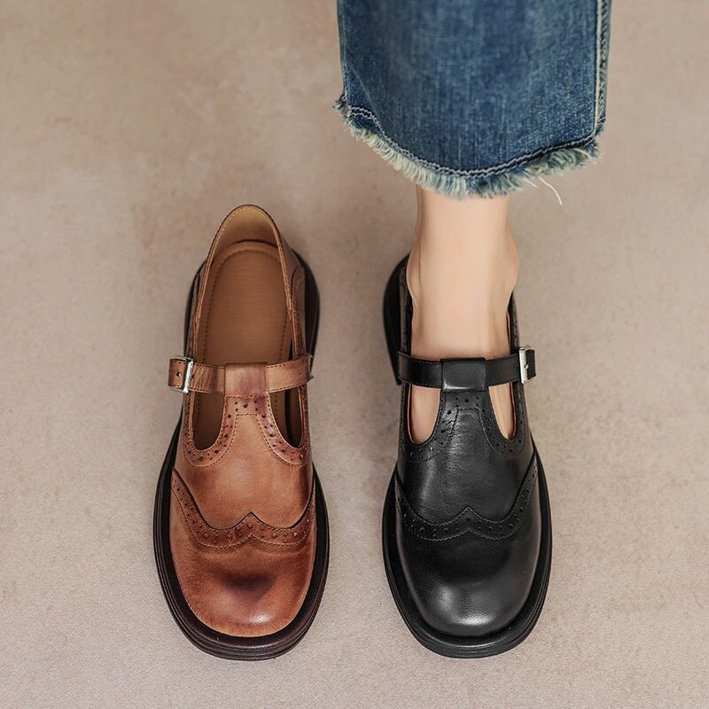 Mira | Vintage T-Strap Flats