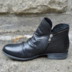 Miriam | ZIPPED FAUX LEATHER BOOTS