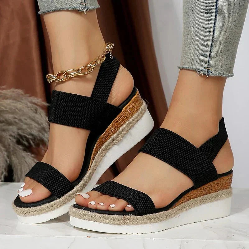 Women’s Platform Sandals with Stretch Straps