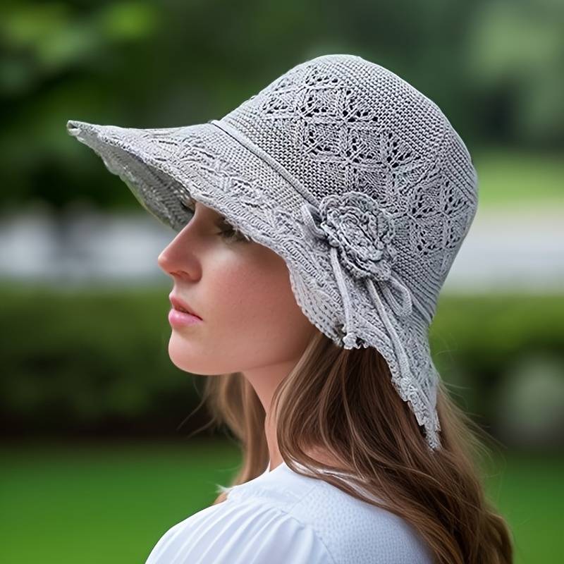 Women's Elegant wide-brimmed folding sun hat