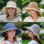 Women's Elegant wide-brimmed folding sun hat