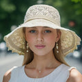 Women's Elegant wide-brimmed folding sun hat