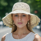 Women's Elegant wide-brimmed folding sun hat