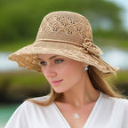 Women's Elegant wide-brimmed folding sun hat